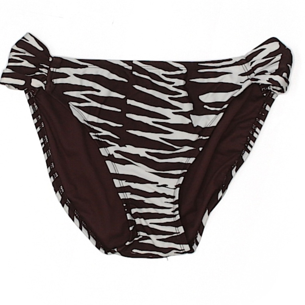 MOSSIMO Brown White Zebra Print MD Swim Bottom EUC